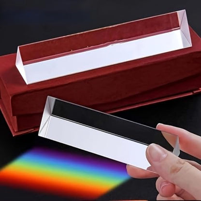 1PCS Clear Triangular Prism Optical Glass Triple Prism for Photography Effects Physics Teaching Light Spectrum Optics-Large - size: Large