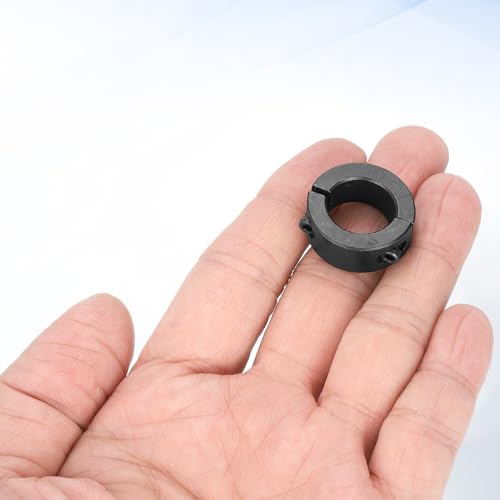 uxcell 4pcs Double Split Shaft Collars 15mm Bore, Two-Piece Clamping Collar 24mm OD 10mm Thickness Carbon Steel Lock Collar Clamp with Set Screws (Black Oxide) - size: 15mm x 24mm x 10mm