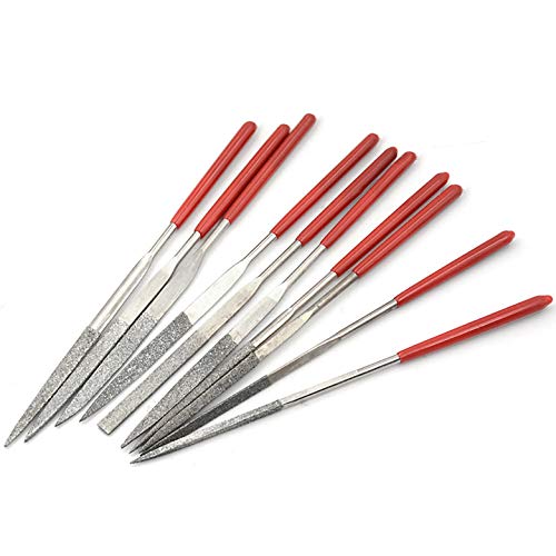 YAKAMOZ Diamond Needle File Set,10Pcs Multi Shape Polishing Tools 2x100mm