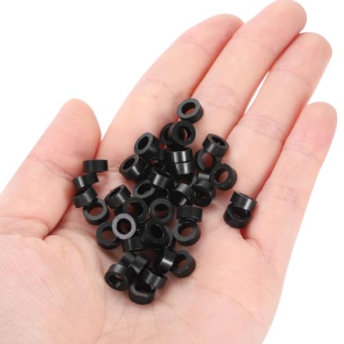 uxcell 100pcs Nylon Round Spacers 4mm ID, 7mm OD, 3mm Height Screws Spacers Without Threaded, Plastic Spacer for M4 Screws, Black - size: 4mm ID, 7mm OD, 3mm Height