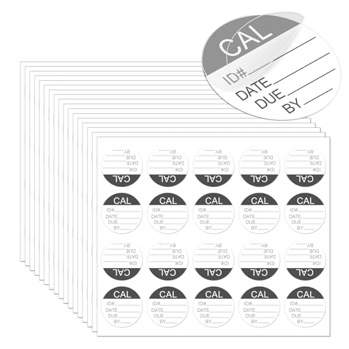 175 Pcs Self Laminating Calibration Labels, Round, Black - color: Black