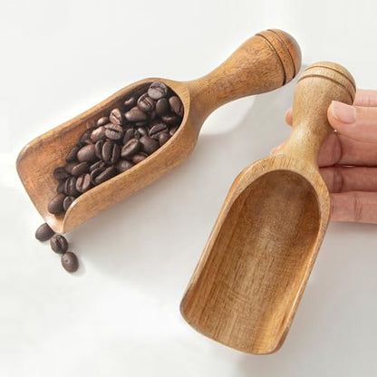 Big Coffee Scoops Shovel,Large Ground Coffee Scoop 2PCS Large Wooden Scoops for Jars 5.9″ Acacia Measuring Spoons for Coffee, Kitchen Scoop for Tea,Coffee, Powder, Bath Salts,Laundry -Multifunctional - color: 5.9″ Large 2pcs
