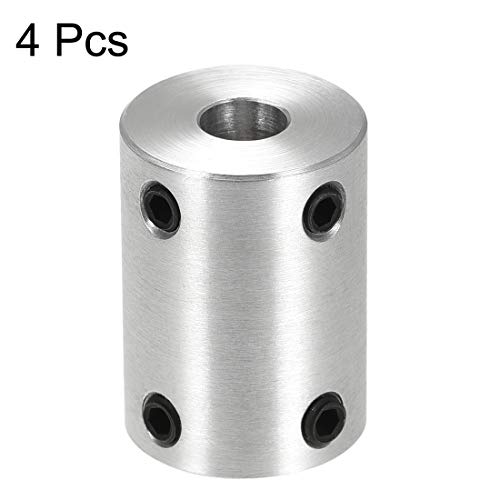 uxcell 1/4 Inch to 1/4 Inch Bore Rigid Coupling Set Screw L25XD18 Aluminum Alloy,Shaft Coupler Connector for 3D Printers, Motor Accessories,4pcs - size: 6.35mm to 6.35mm