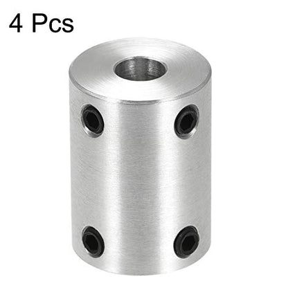 uxcell 1/4 Inch to 1/4 Inch Bore Rigid Coupling Set Screw L25XD18 Aluminum Alloy,Shaft Coupler Connector for 3D Printers, Motor Accessories,4pcs - size: 6.35mm to 6.35mm