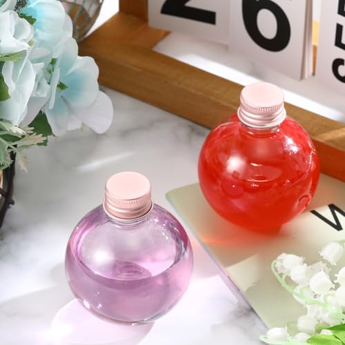 FoldTier 48 Pcs Plastic Potion Bottles with Caps,Rose Gold,Aluminum Cap - color: Rose Gold, style: Aluminum Cap