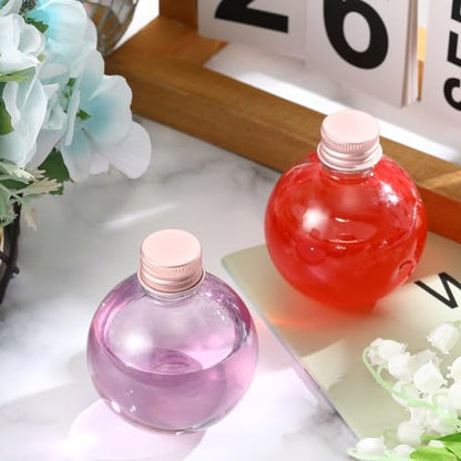 FoldTier 48 Pcs Plastic Potion Bottles with Caps,Rose Gold,Aluminum Cap - color: Rose Gold, style: Aluminum Cap