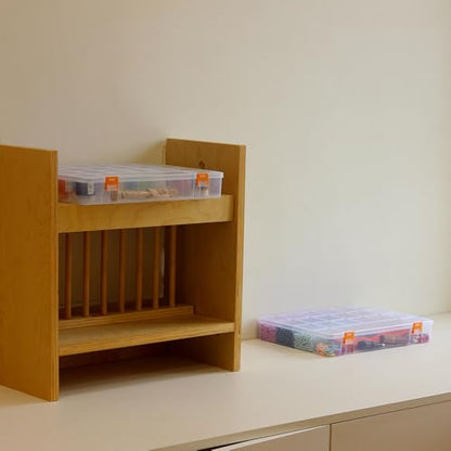 2 Pack Fixed 21 Grids Large Clear Plastic Storage Box - size: L
