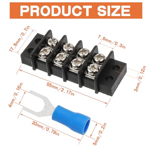5PCS 4 Circuits Dual Row Screw Terminals Strip with 40PCS Connector - style: 4 Circuits