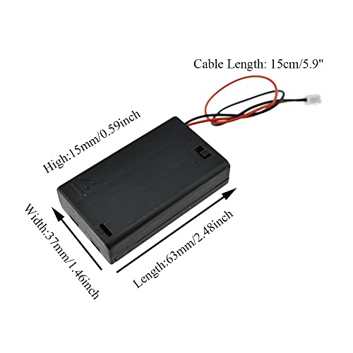 HAHIYO 3xAAA Battery Holder with JST Connector Portable Supply Quick Swap Securely Lids Convenient On/Off Switch Plastic Batteries Storage Box Case 4 Pieces for LED Christmas Light RC Plane Mordel - style: 3AAA(JST)-4P