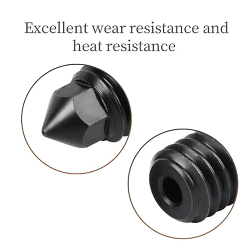 2 Pack Hardened Steel Nozzles, High-Temperature Nozzle for X1/C P1P/S Upgraded Kobra 3/S1 Comb 3D Printer (0.4mm) - color: 0.4mm