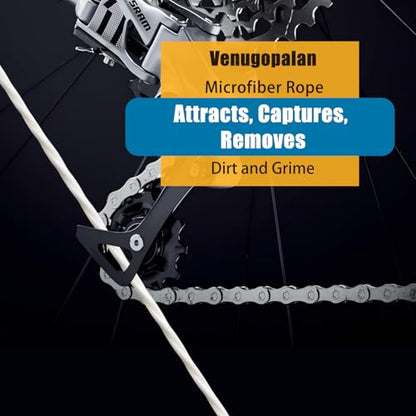 3D Printer Microfiber Cleaning Rope, Narrow Gap Cleaner for Bicycle Motorcycle Chain, Bike Hubs, Brakes, Cassette, 3D Printer Lead Screw & Hard-to-Reach Parts, Washable Dirt Removal Tool (100)
