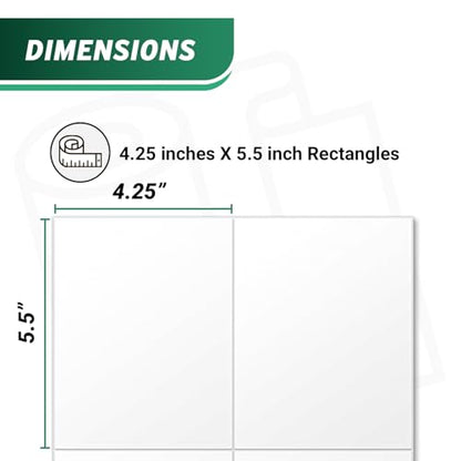 Blank Rectangle Labels, White, 4.25" x 5.5" - size: 4.25" x 5.5"