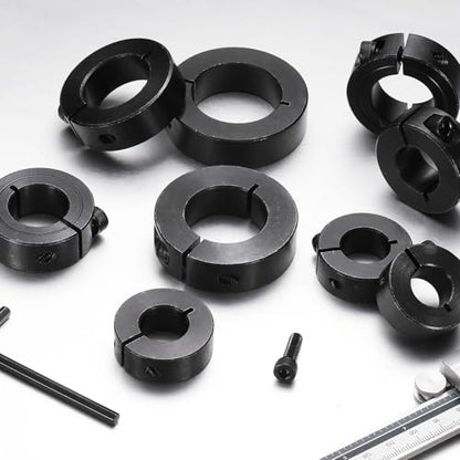 uxcell 2Pcs Single Split Shaft Collar, 16mm Bore One Piece Clamping Collar 34mm OD 13mm Thickness Black Oxide Lock Collar Clamp with Set Screws (1045 Steel) - size: 16mm x 34mm x 13mm