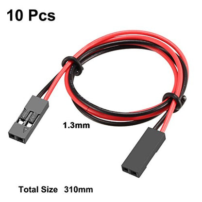 uxcell Female to Female 2P Jumper Wire 2.54mm Pitch 31cm 10pcs