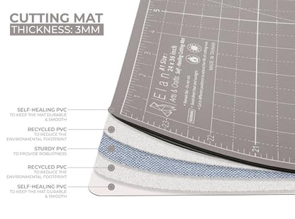 Elan Cutting Mat A1 Black & Taupe, Large Self Healing Cutting Mat 24 x 36 Inch, 5-Ply Craft Board Black, Hobby Board for Crafts 24x36 Inch - style: 36 x 24"