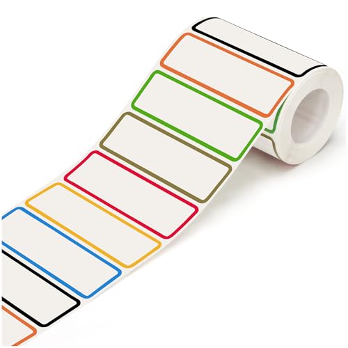 500 Pcs 1×3 Inch Removable Freezer Labels, Waterproof, Oil & Tear Resistant, No Residue Writable Stickers for Food Containers, Jars, Pantry and Meal Prep (Bright-Blank)