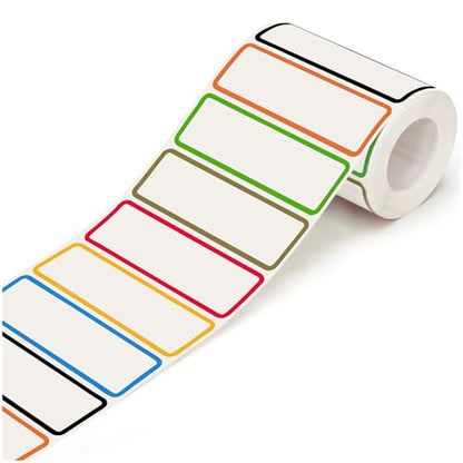 500 Pcs 1×3 Inch Removable Freezer Labels, Waterproof, Oil & Tear Resistant, No Residue Writable Stickers for Food Containers, Jars, Pantry and Meal Prep (Bright-Blank)
