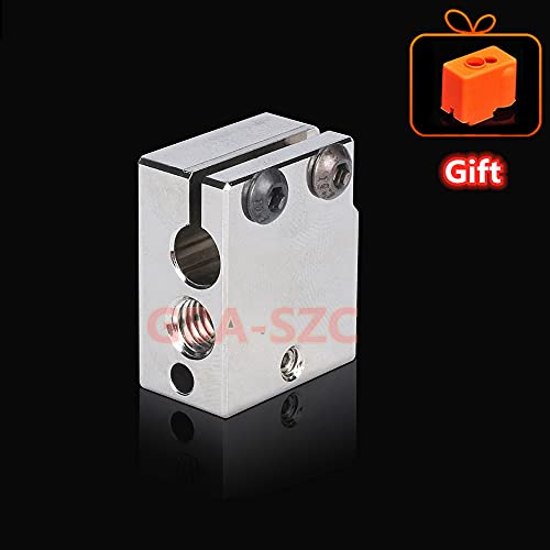 High Temperature Volcano Plated Copper Heater Block with Silicone Sock for Volcano Hotend,Volcano Nozzles,Prusa i3 Hotend Volcano,Sidewinder X1 X2,FLSUN SR Block.(1PC) - color: Heatblock-Volcano 1PC