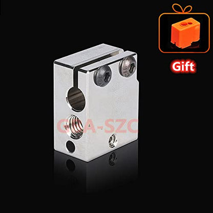 High Temperature Volcano Plated Copper Heater Block with Silicone Sock for Volcano Hotend,Volcano Nozzles,Prusa i3 Hotend Volcano,Sidewinder X1 X2,FLSUN SR Block.(1PC) - color: Heatblock-Volcano 1PC