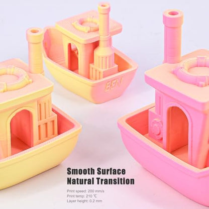 OVV3D Matte PLA Filament 1.75mm, Pink Yellow Macaron PLA 3D Printer Filament，Dual Color PLA Pink and Yellow 3D Printing Filament, +/-0.02mm 1kg - color: Dual-color Matte Pink & Yellow