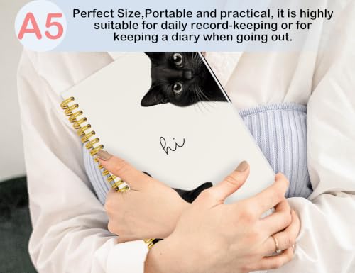 Cat Notebook Journal,Cute Cat Gifts for Women Girls - color: Cat, style: White
