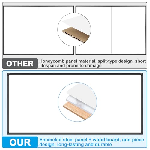 H-Qprobd 96"x48" White Board for Wall Commercial-Grade Large Magnetic Dry Erase Board with with All Kits, 4'x8' Presentation Whiteboard for Office, Gov't, Classroom & Conference Rooms, Home - size: 96"W x 48"H