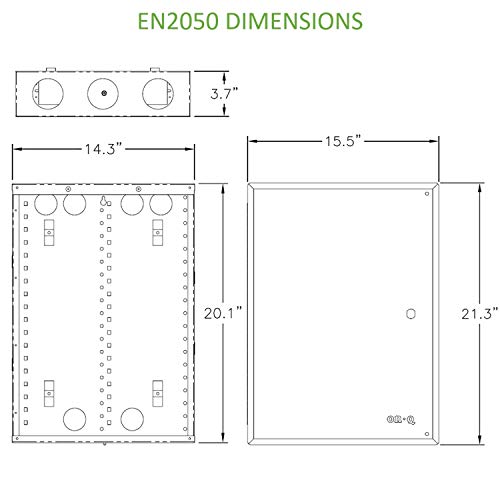 On-Q 20" Structured Media Enclosure with Hinged Cover Lock, Glossy White, Surface or Flush Mount - size: 20 inch