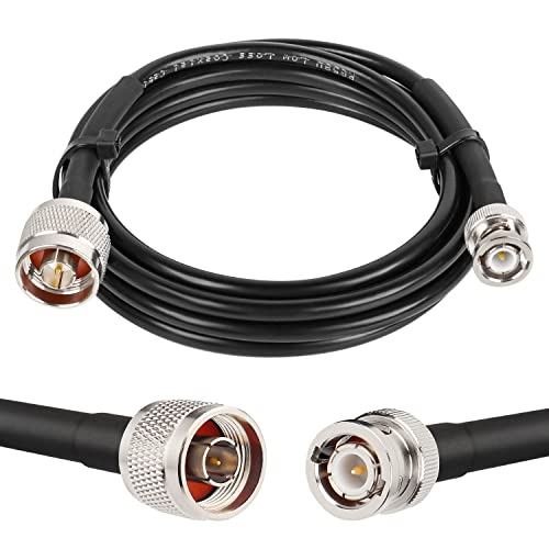 MOOKEERF N to BNC Cable 6ft,RG58 Low Loss N Male to BNC Male Coaxial Cable,RG58 N BNC Extension Jumper Cable for Antenna,RF Radio,Modem,Oscilloscope,Signal Generator - size: 6FT