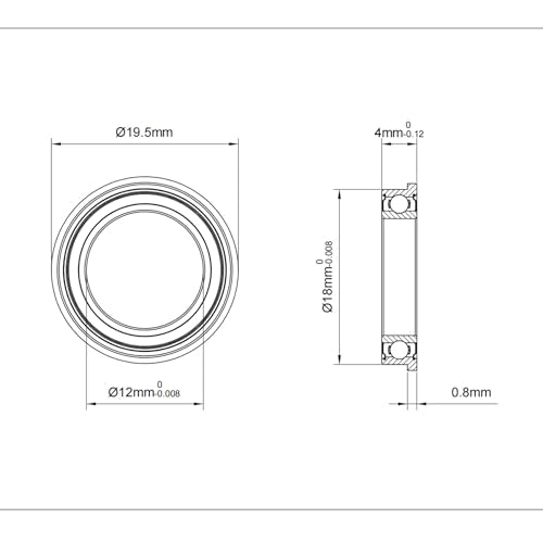 5PCS F6701ZZ Flange Ball Bearing, 12x18x4mm - size: F6701ZZ Size12×18×4mm