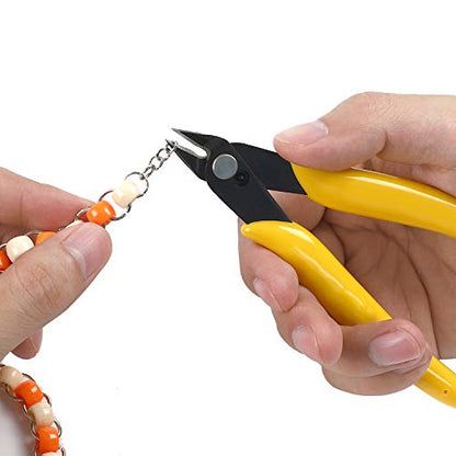 HongWay 10pcs Yellow 5" Micro Flush Cutters for Electronics Crafts - color: Yellow