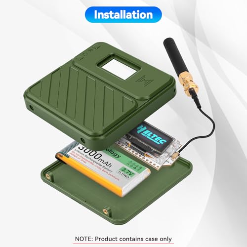 Heltec V3 Case for ESP32 LoRa V3 Development Board Custom Meshtastic Case with Antenna Port and Charging Slot (N32 Plus, Green) - color: Dark Green
