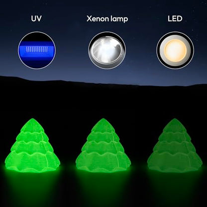 AMOLEN Silk Glow in the Dark Filament Multicolor, Glow Filament Silk Green, Blue, Purple, Orange Red 1.75mm PLA Filament, Dimensional Accuracy +/- 0.02 mm, 200g X 4 Pack - color: Blue/Green/Orange Red/Purple