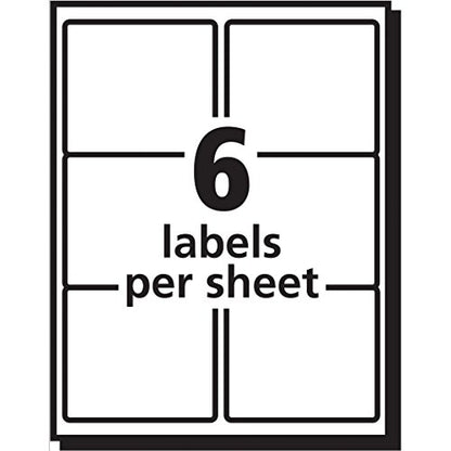 Avery Durable Waterproof Shipping Labels with Sure Feed Technology, 3-1/3" x 4", White, Laser Compatible, 300 Blank Labels Total, Great for Mailing, Branding, and More (5524) (Pack of 5) - size: 3 1/3" x 4" (Pack of 5), style: 300 labels