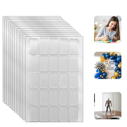 Clear Double Sided Adhesive Stick Dots, 300 Pack - size: 0.4*0.8IN