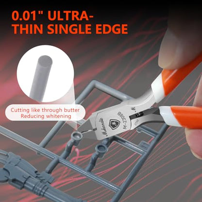 Model Nippers Ultra Thin Single Blade Gundam Nippers Sprue Cutter Hobby Nippers, Model Kit Nippers for Plastic Gunpla Model Building with Protective Cover Spring (Classic Orange) - style: Classic (Orange)