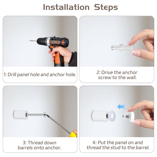 Alise 3/4"x1" Sign Standoff Screws, Wall Mount Glass Standoff, White, 4 Pcs - color: White, size: (4P)19x25mm
