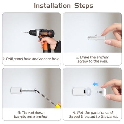 Alise 3/4"x1" Sign Standoff Screws, Wall Mount Glass Standoff, White, 4 Pcs - color: White, size: (4P)19x25mm