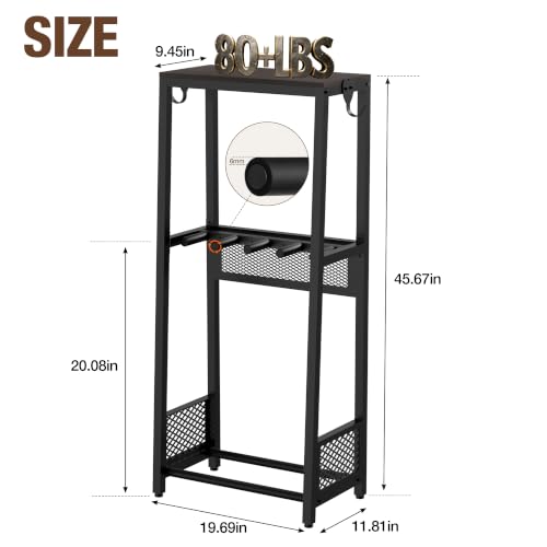 EmberGlow Multi-Guitar Stand with Top Display Shelf - Heavy Duty 24.5 lbs Metal Guitar Rack with Adjustable Spacing & Soft 6mm EVA Padding, Premium Instrument Holder for Acoustic, Electric, Bass, Ukulele, Model S (Brown) - color: Brown Shelf Board, size: