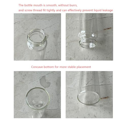 6PCS 50ml Clear Glass Flat Test Tubes with Screw Caps and Plastic Stoppers - color: with Aluminium Caps, size: 50ml