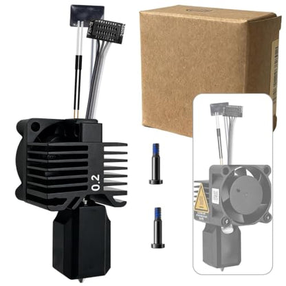 Bamboo Lab P1 Hotend Assembly Complete with Stainless Steel 0.2mm Nozzle,Ceramic Heater,Thermistor, Cooling Fan,Silicone Sock for P1S P1P 3D Printer Extruder Heating Block Replacement - size: 0.2MM, style: P1 Series