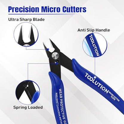 2-Piece Small 5 Inch Flush Cutters & Wire Cutters Set Pliers - size: Flush Cutters & Wire Cutters
