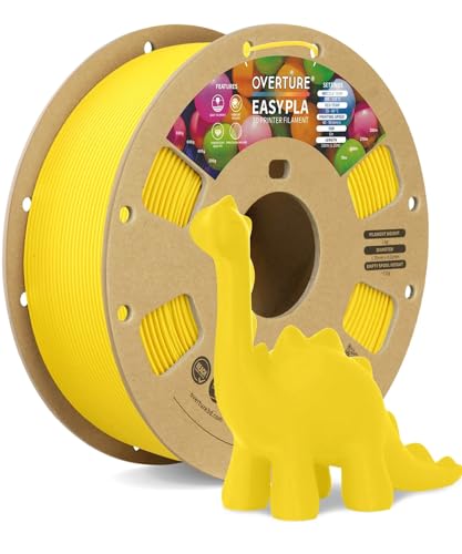 OVERTURE Easy PLA 1.75mm, Easy to Print Filament, 1kg Yellow - color: Easy Yellow