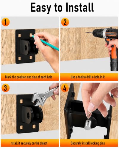 Heavy-Duty Floating Dock Hinge Kit, 4x4 Male & Female T-Bracket Set