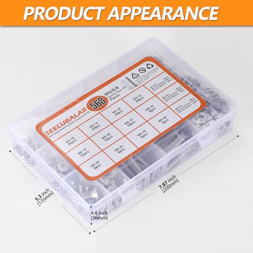 568 Pcs M4 M6 M8 Flat Head Socket Cap Screws Countersunk Bolts - size: M4/M6/M8 - 10/16/20/25//30/40mm