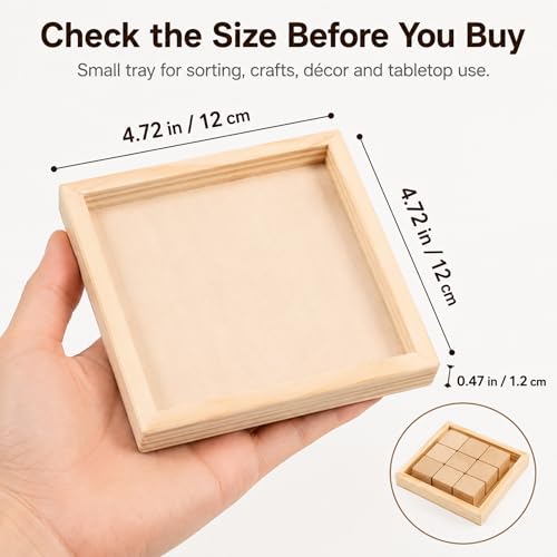 6-Pack Small Wooden Trays for Montessori Activities
