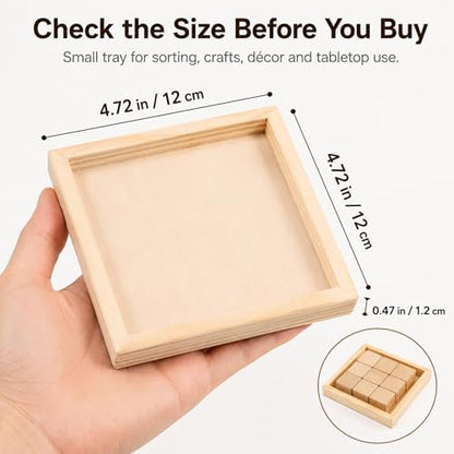 6-Pack Small Wooden Trays for Montessori Activities