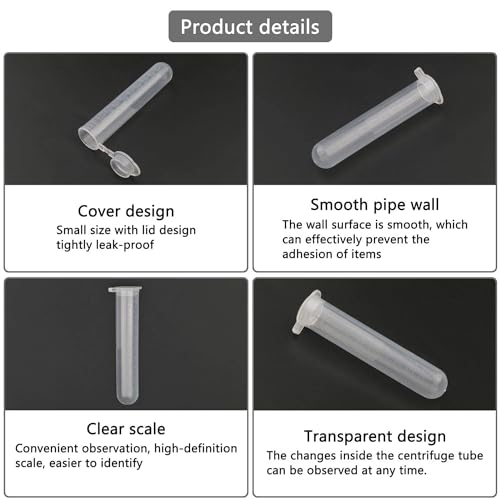 10ml centrifuge Tubes 200PCS,Centrifuge Tubes with Attached Lid,Clear Round Micro Centrifuge,Small Sample Bottle Vials Container for Lab,Plastic Lab Snap Tubes,Clear Graduation - size: 10ml-whtie