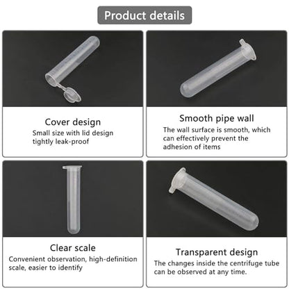 10ml centrifuge Tubes 200PCS,Centrifuge Tubes with Attached Lid,Clear Round Micro Centrifuge,Small Sample Bottle Vials Container for Lab,Plastic Lab Snap Tubes,Clear Graduation - size: 10ml-whtie