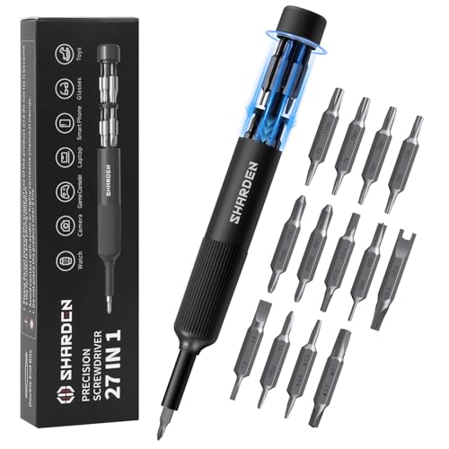 SHARDEN 27-in-1 Precision Screwdriver Set Multi Bit Mini Small Screwdriver - color: Black, size: Pocket Size-Precision