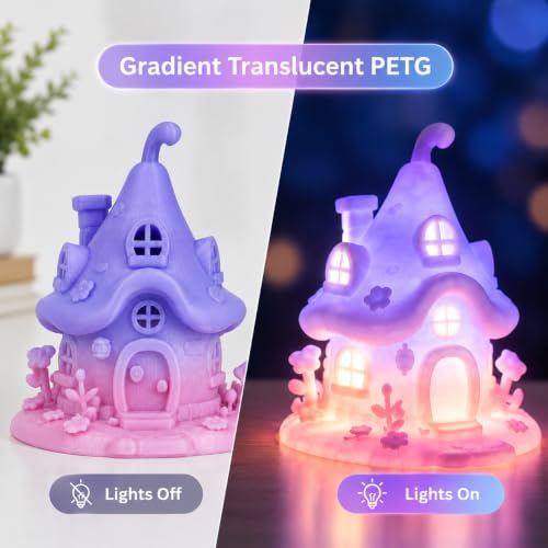 iSANMATE Translucent PETG 3D Printer Filament Dark-Purple-Pink Gradient - color: Translucent Dark Purple Pink